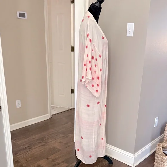 Free People Pink and Cream Polka Dot Kimono - Picture 3 of 5